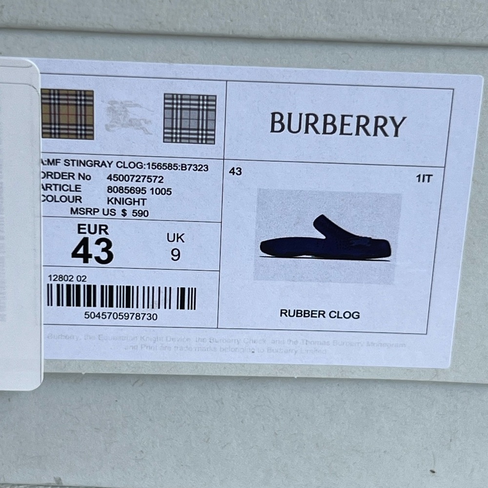 BURBERRY Stingray Perforated Rubber Slides 10 (43) - Picture 5 of 14